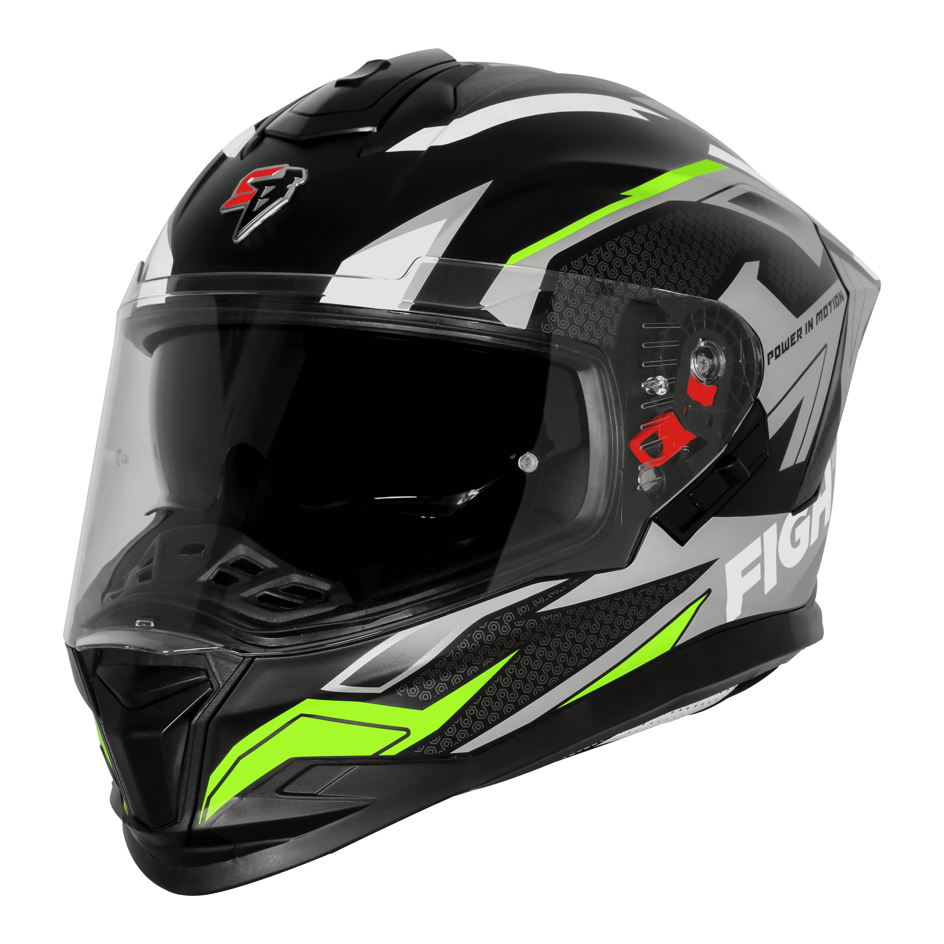 STEELBIRD SBH-57 ISS FIGHTER F7 GLOSSY BLACK/GREY C/V 600 MM WITH EXTRA SMOKE VISOR