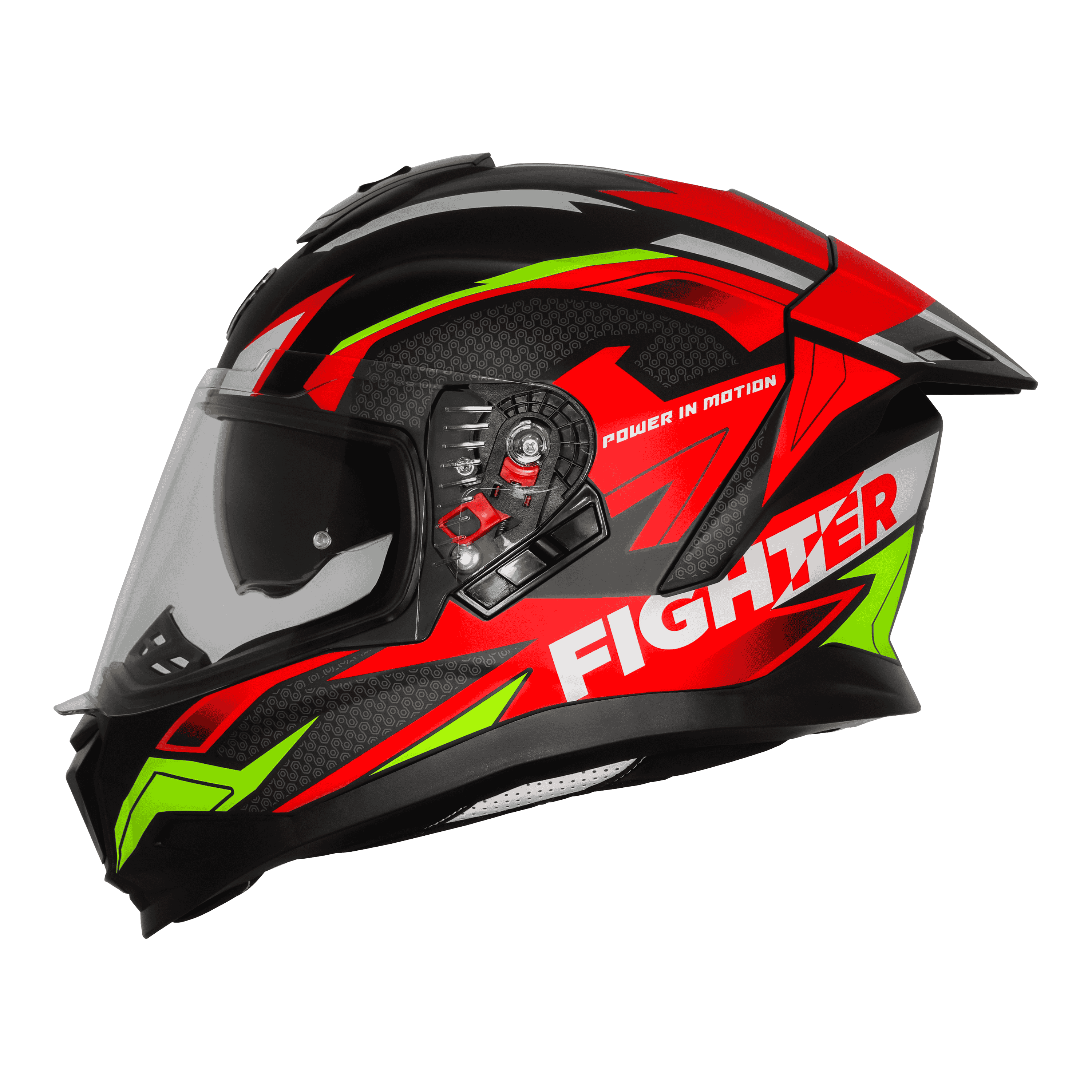 STEELBIRD SBH-57 ISS FIGHTER F7 GLOSSY BLACK/RED C/V 580 MM WITH EXTRA SMOKE VISOR