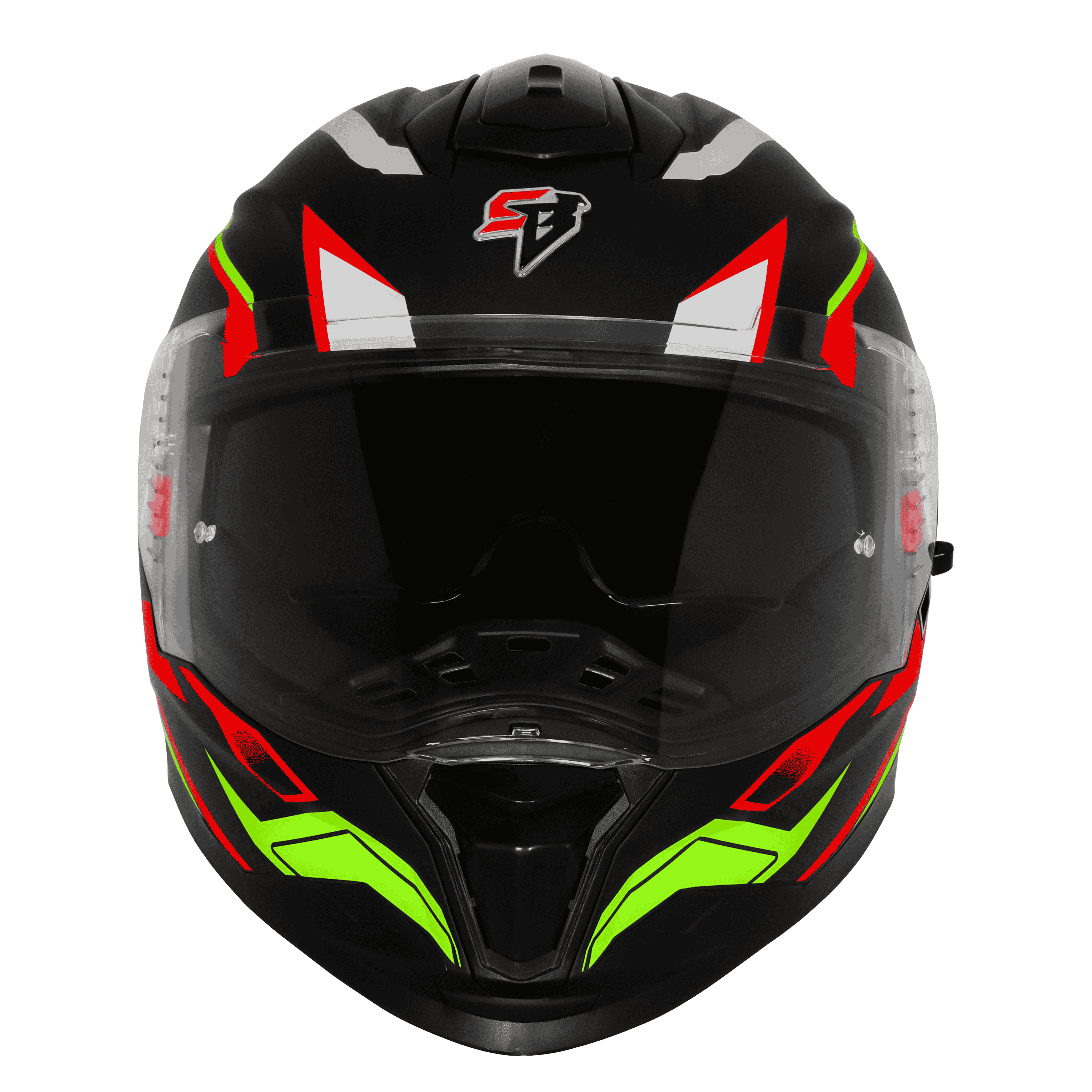 STEELBIRD SBH-57 ISS FIGHTER F7 GLOSSY BLACK/RED C/V 580 MM WITH EXTRA SMOKE VISOR