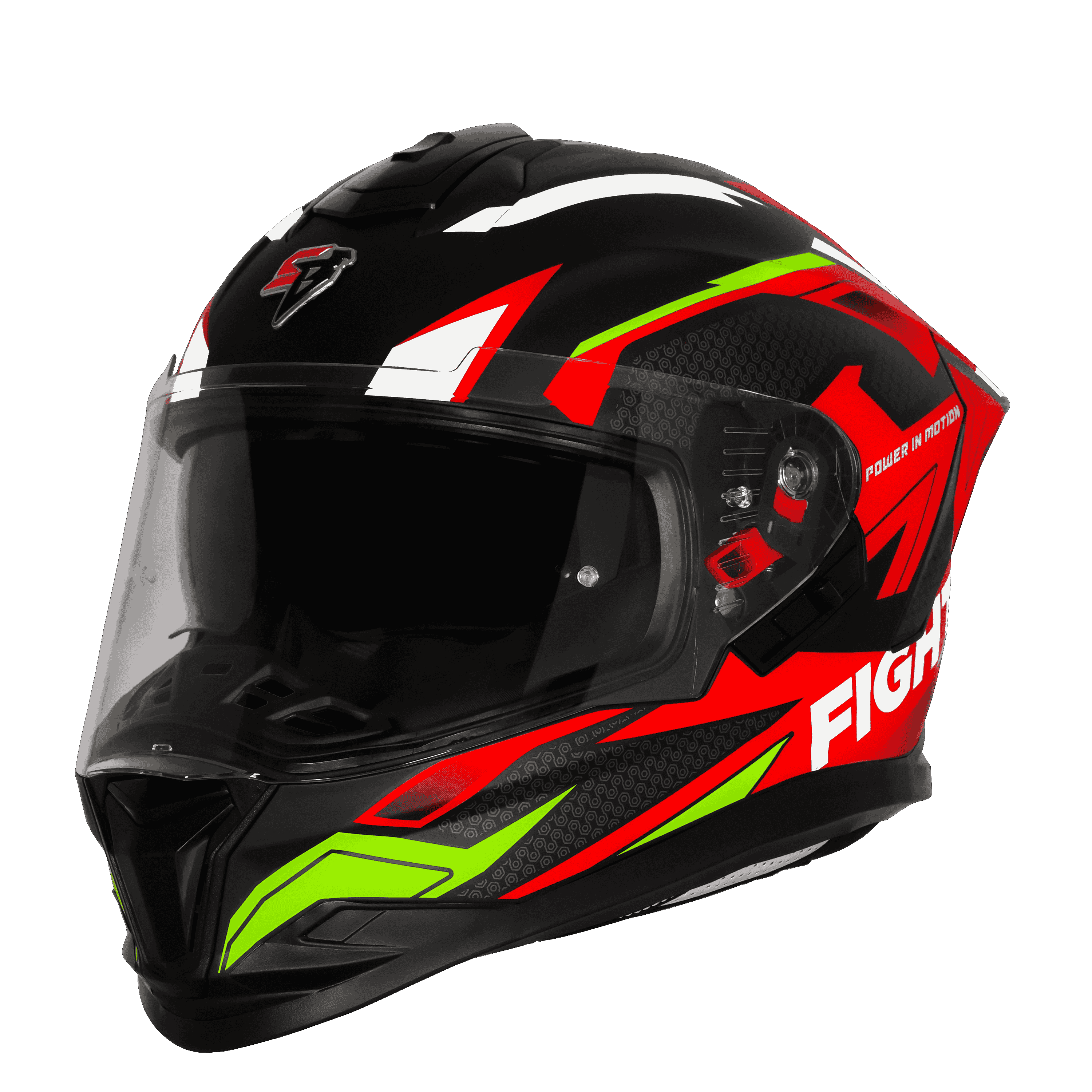 STEELBIRD SBH-57 ISS FIGHTER F7 GLOSSY BLACK/RED C/V 580 MM WITH EXTRA SMOKE VISOR