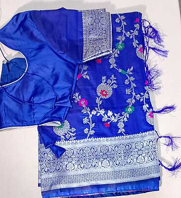 D160: Ready To Ship Beautiful Soft Silk Saree With Stitched Blouse