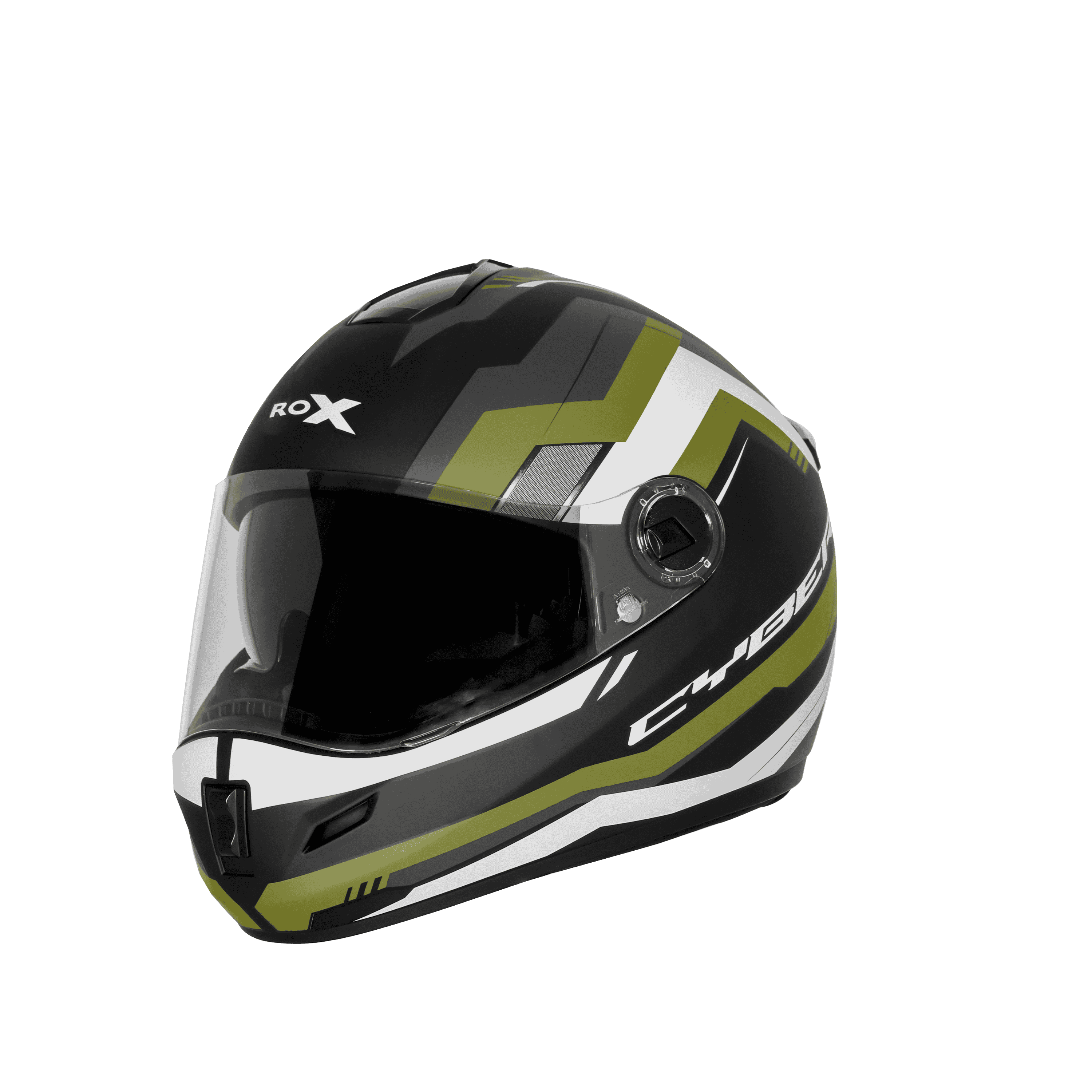 STEELBIRD SBH-34 ROX ISS RF CYBER GLOSSY BLACK/BATTLE GREEN C/V 600 MM (L)