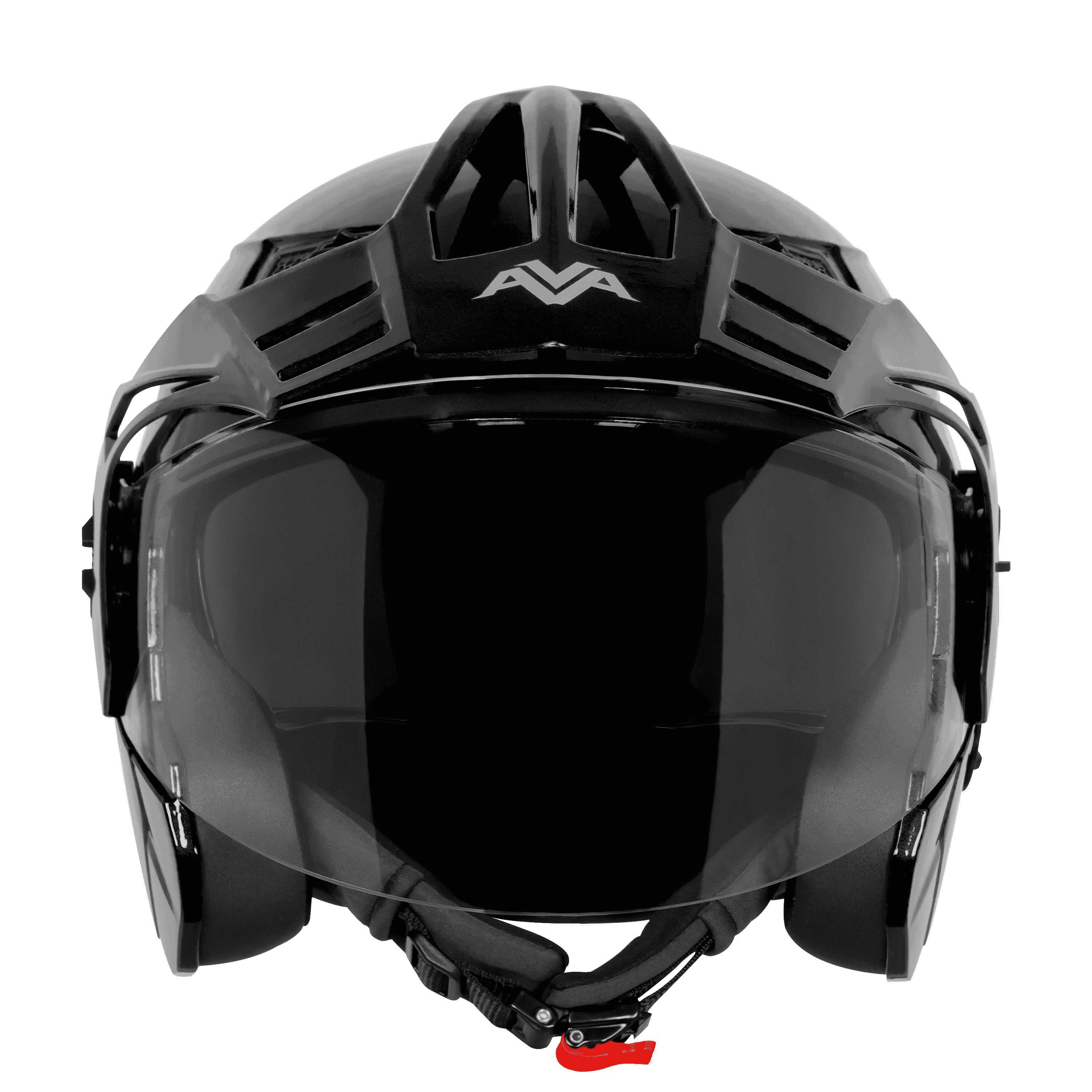 STEELBIRD SBH-23 ISS AVA GLOSSY BLACK WITH PEAK C/V (M)