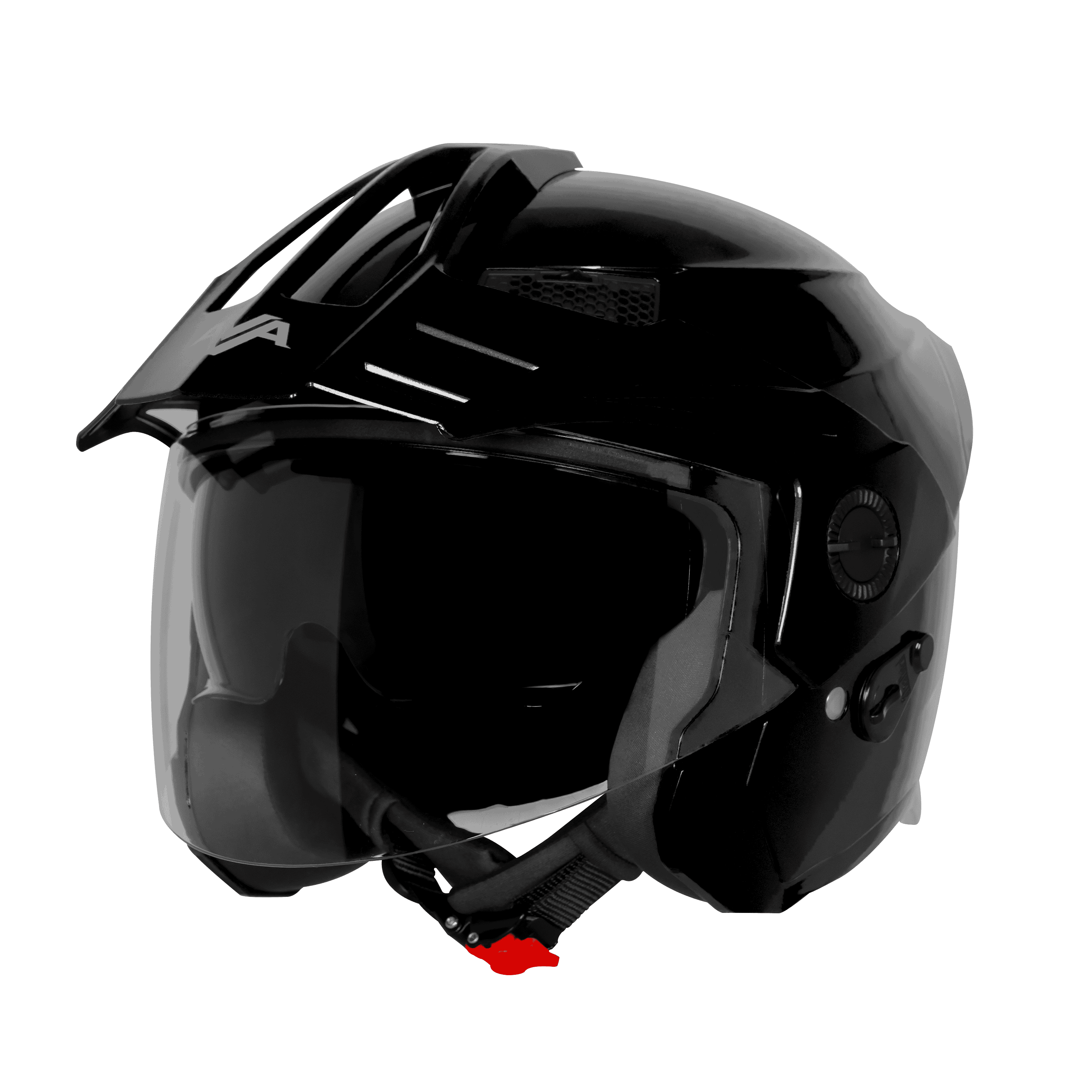 STEELBIRD SBH-23 ISS AVA GLOSSY BLACK WITH PEAK C/V (M)