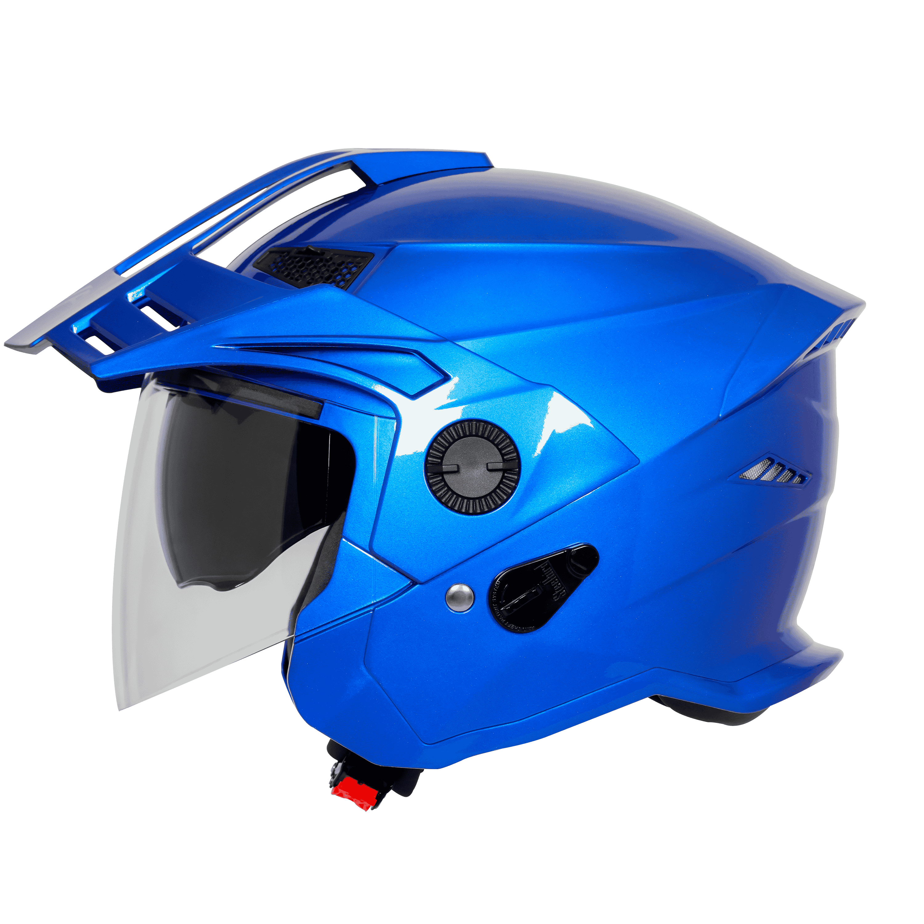 STEELBIRD SBH-23 ISS AVA GLOSSY YAMAHA BLUE WITH PEAK C/V (L)