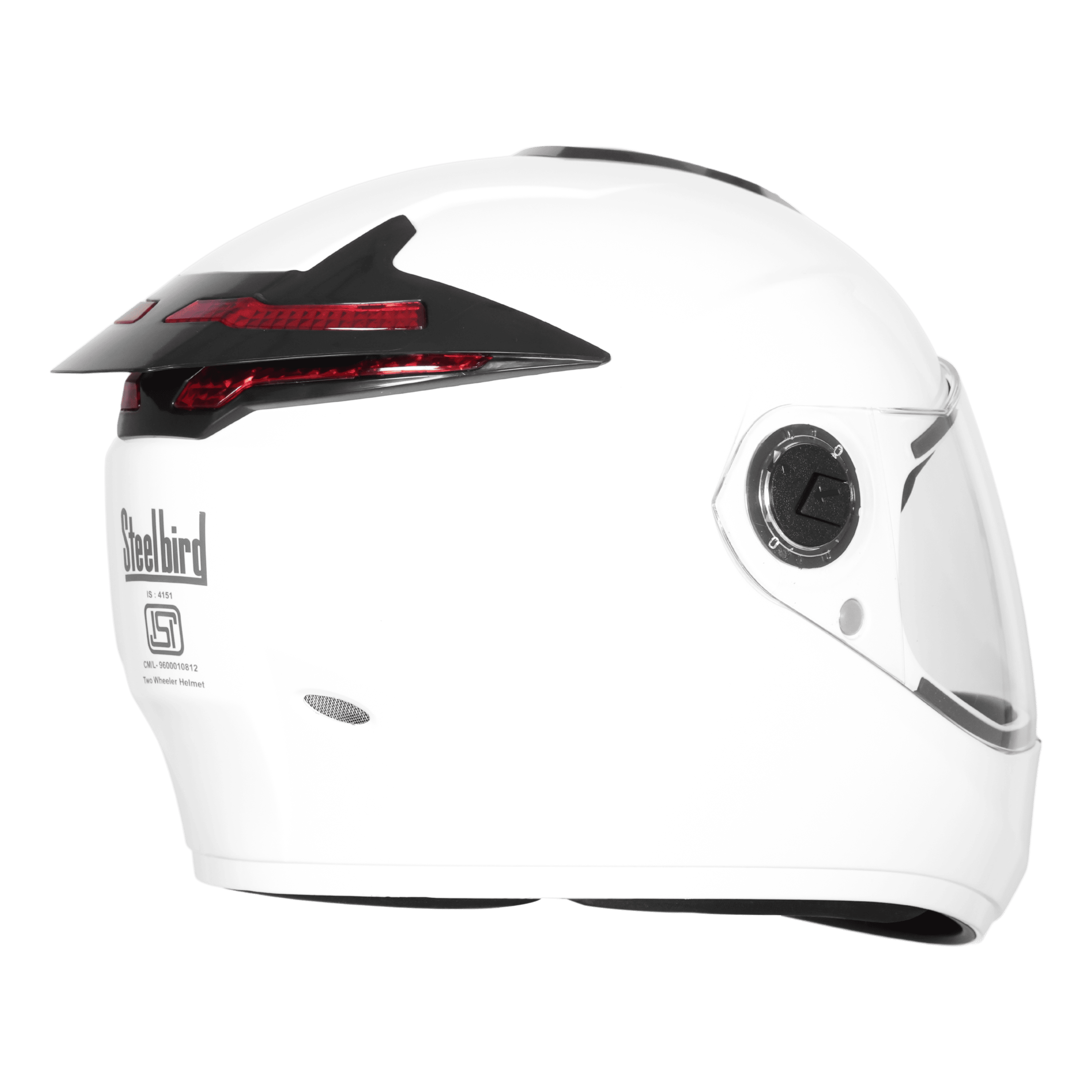 STEELBRID SBH-62 ZOOM RF GLOSSY WHITE C/V 580 MM (EXTRA FREE SMOKE VISOR)