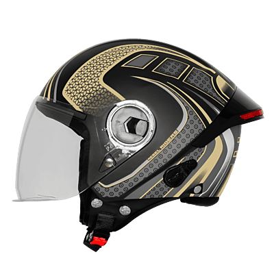 STEELBIRD SBH-64 ZIP RF REBEL RIDERS MATT BLACK/DESERT STROME C/V 600 MM