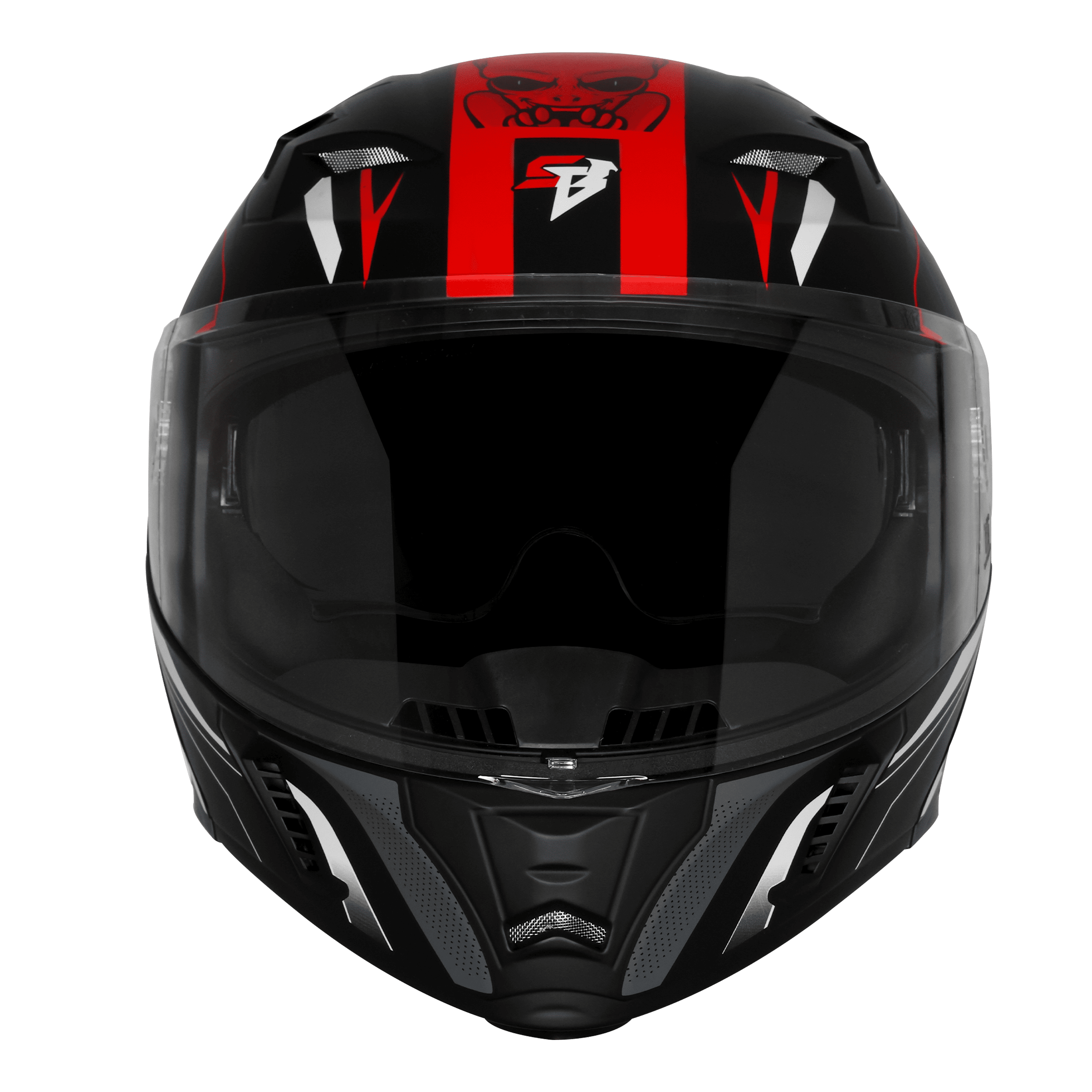 STEELBIRD SBA-20 ISS STRANGE GLOSSY BLACK/RED C/V 580 MM WITH EXTRA SMOKE VISOR
