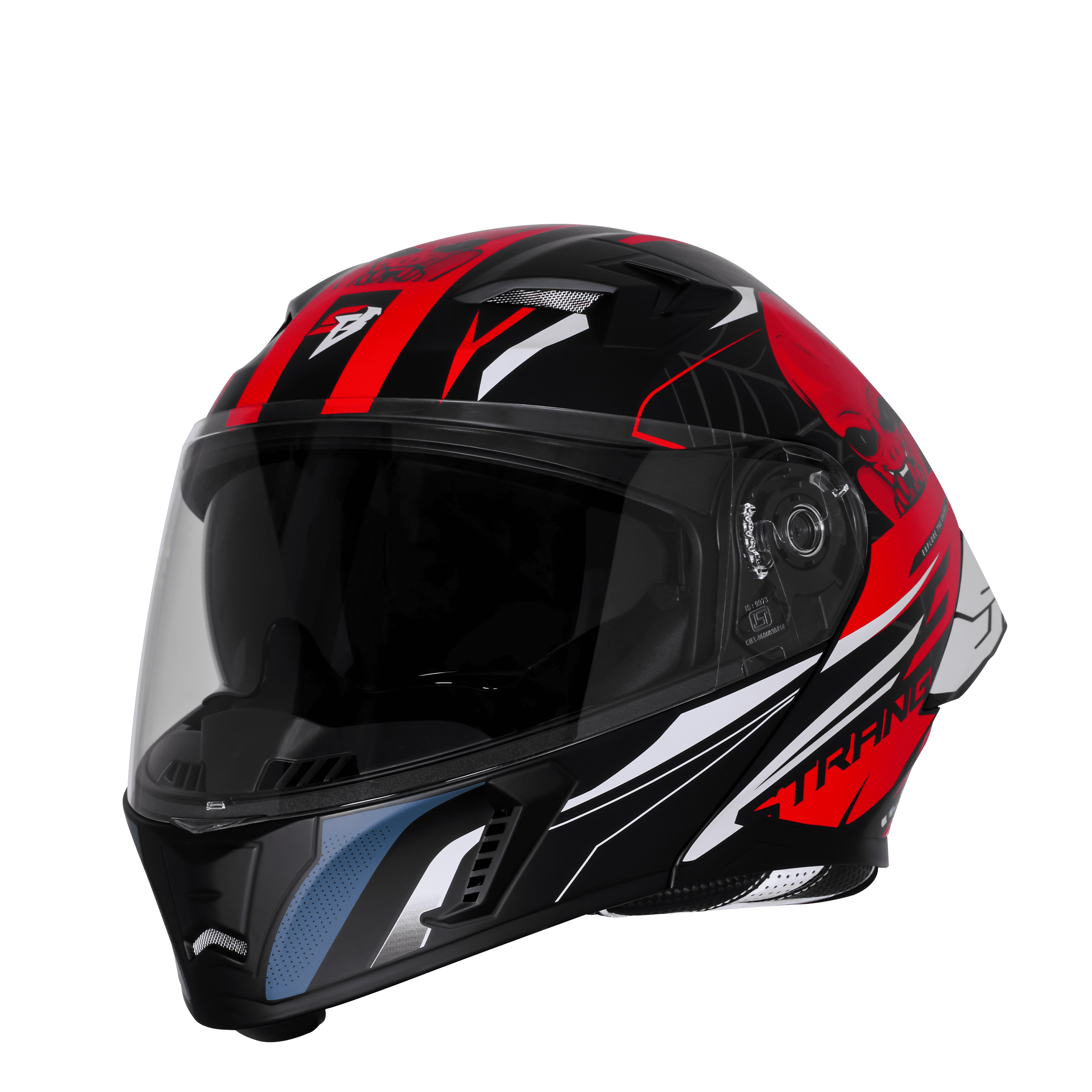 STEELBIRD SBA-20 ISS STRANGE GLOSSY BLACK/RED C/V 580 MM WITH EXTRA SMOKE VISOR