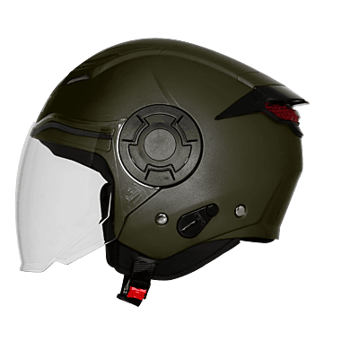STEELBIRD SBH-73 DRX RF DASHING BATTLE GREEN 580 MM WITH EXTRA SMOKE VISOR