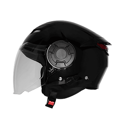 STEELBIRD SBH-73 DRX RF GLOSSY BLACK 580 MM WITH EXTRA SOMKE VISOR