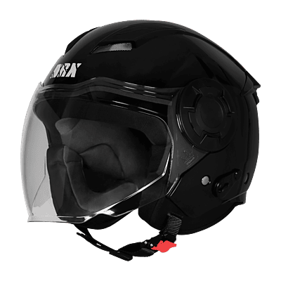 STEELBIRD SBH-73 DRX RF GLOSSY BLACK 580 MM WITH EXTRA SOMKE VISOR