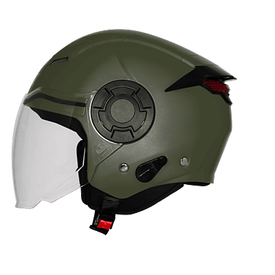STEELBIRD SBH-73 DRX RF MATT BATTLE GREEN 600 MM WITH EXTRA SMOKE VISOR