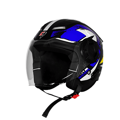 STEELBIRD SBH-73 DRX RF CORE GLOSSY BLACK/BLUE 600 MM