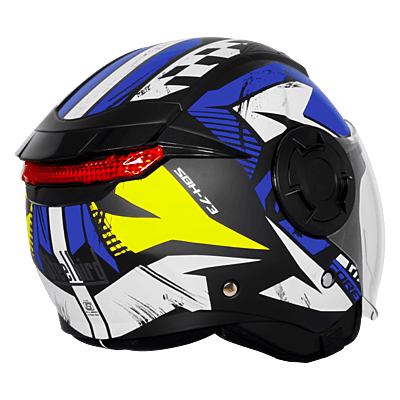 STEELBIRD SBH-73 DRX RF CORE GLOSSY BLACK/BLUE 600 MM
