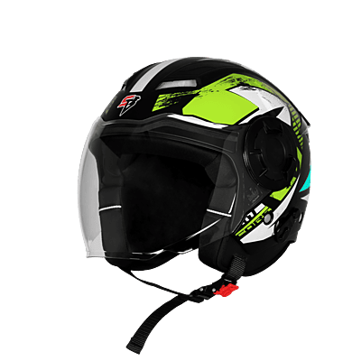 STEELBIRD SBH-73 DRX RF CORE GLOSSY BLACK/NEON 600 MM