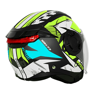 STEELBIRD SBH-73 DRX RF CORE GLOSSY BLACK/NEON 600 MM