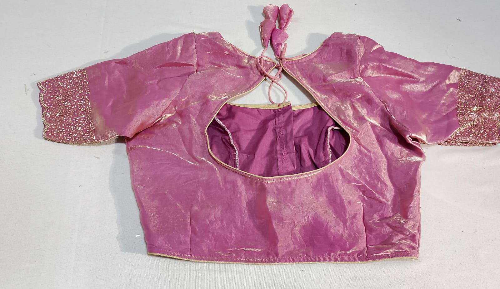 C193: Ready To Ship Beautiful Space Silk Sequnce Work Saree With Stitched Blouse