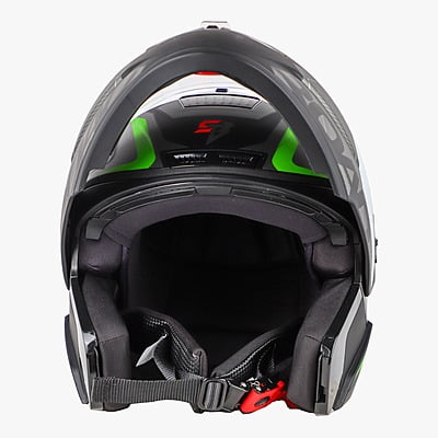 STEELBIRD SBA-7 ROAD GLOSSY BLACK/GREEN C/V (L)