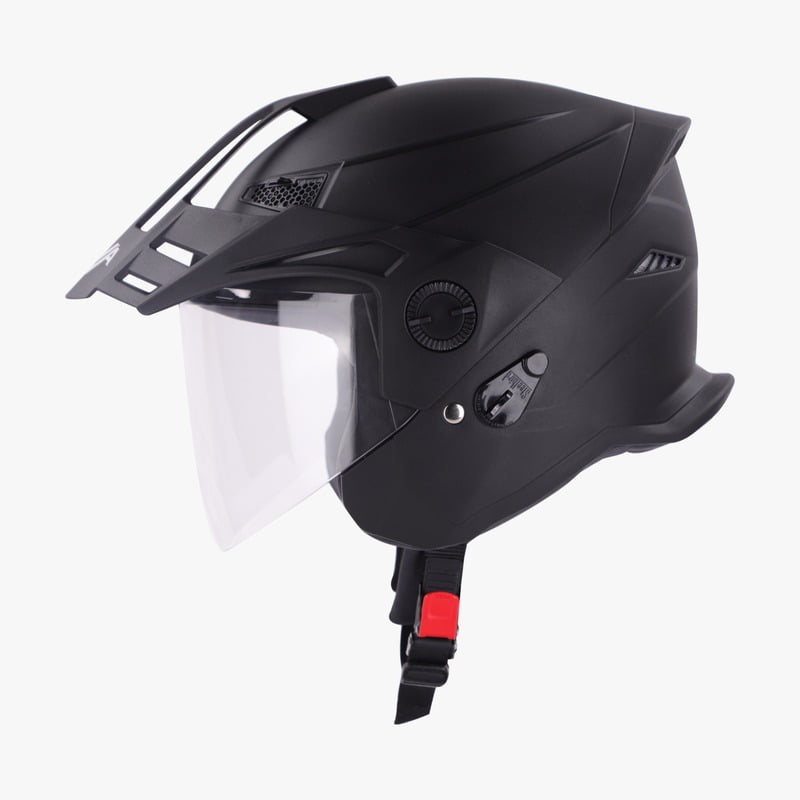 STEELBIRD SBH-23 AVA DV DASHING WITH PEAK BLACK C/V (L)