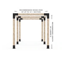 Any Size Double Pergola Kit for 6x6 Wood Posts Any Size Double Pergola Kit for 6x6 Wood Posts