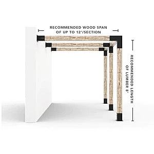 Any Size Double Wall Mount Pergola Kit for 6x6 Wood Posts Any Size Double Wall Mount Pergola Kit for 6x6 Wood Posts