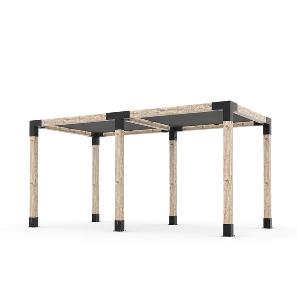 Double Pergola Kit with 2 SHADE SAILS for 6x6 Wood Posts Double Pergola Kit with 2 SHADE SAILS for 6x6 Wood Posts
