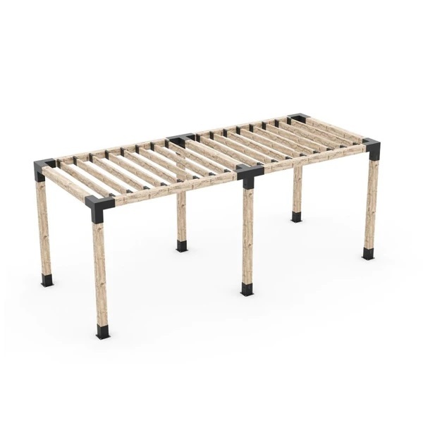 Double Pergola Kit for 6x6 Wood Posts with KNECT 2x6 Top Rafter Brackets Double Pergola Kit for 6x6 Wood Posts with KNECT 2x6 Top Rafter Brackets