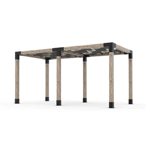 Double Pergola Kit with Wave Shades for 6x6 Wood Posts Double Pergola Kit with Wave Shades for 6x6 Wood Posts