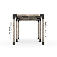 Double Pergola Kit with Wave Shades for 6x6 Wood Posts