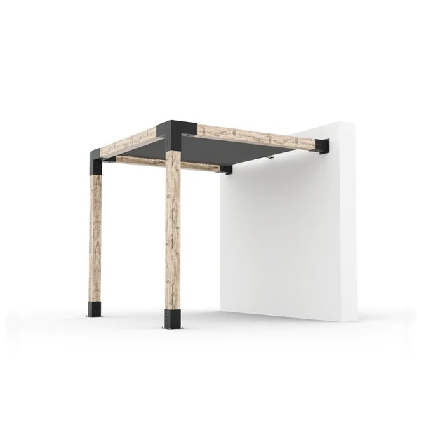 Wall Mount Pergola Kit With SHADE SAIL for 6x6 Wood Posts