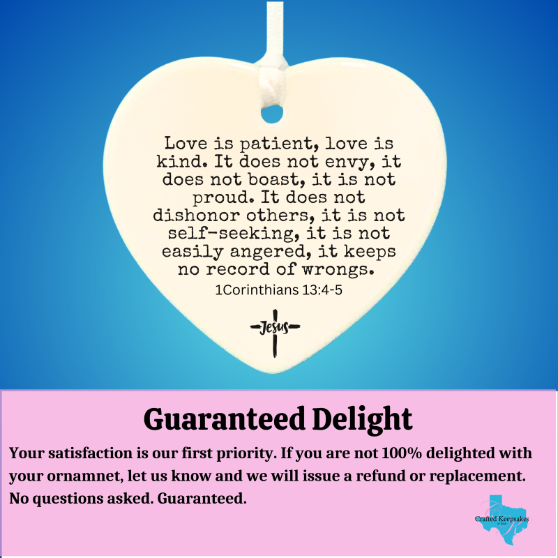 3" Heart Ceramic Ornament – Love is Patient- Romantic Keepsake Engagement, Wedding, or Anniversary 3" Heart Ceramic Ornament – Love is Patient- Romantic Keepsake Engagement, Wedding, or Anniversary