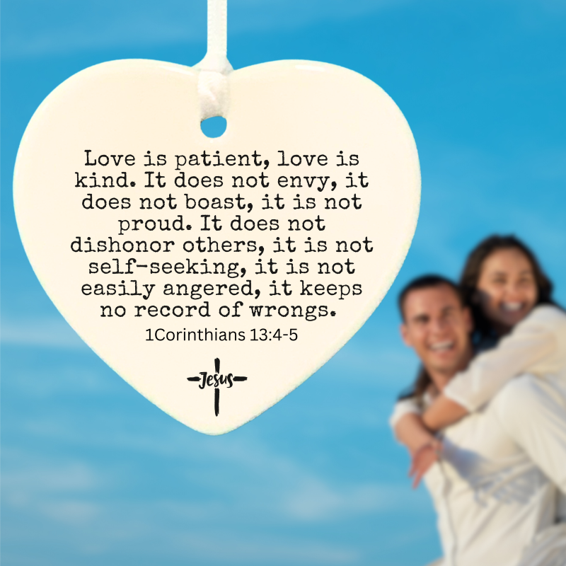 3" Heart Ceramic Ornament – Love is Patient- Romantic Keepsake Engagement, Wedding, or Anniversary 3" Heart Ceramic Ornament – Love is Patient- Romantic Keepsake Engagement, Wedding, or Anniversary