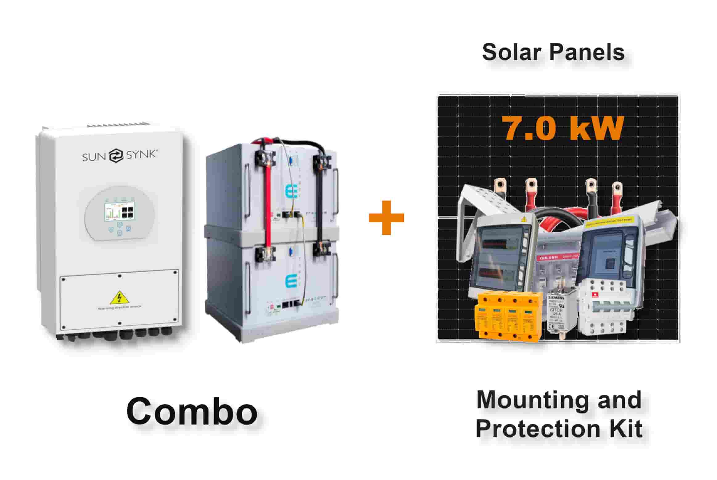 5.0 kW SUNSYNK Hybrid - FREEDOM WON Combo, c/w 2 x 5.0 kWh Lithium Batteries