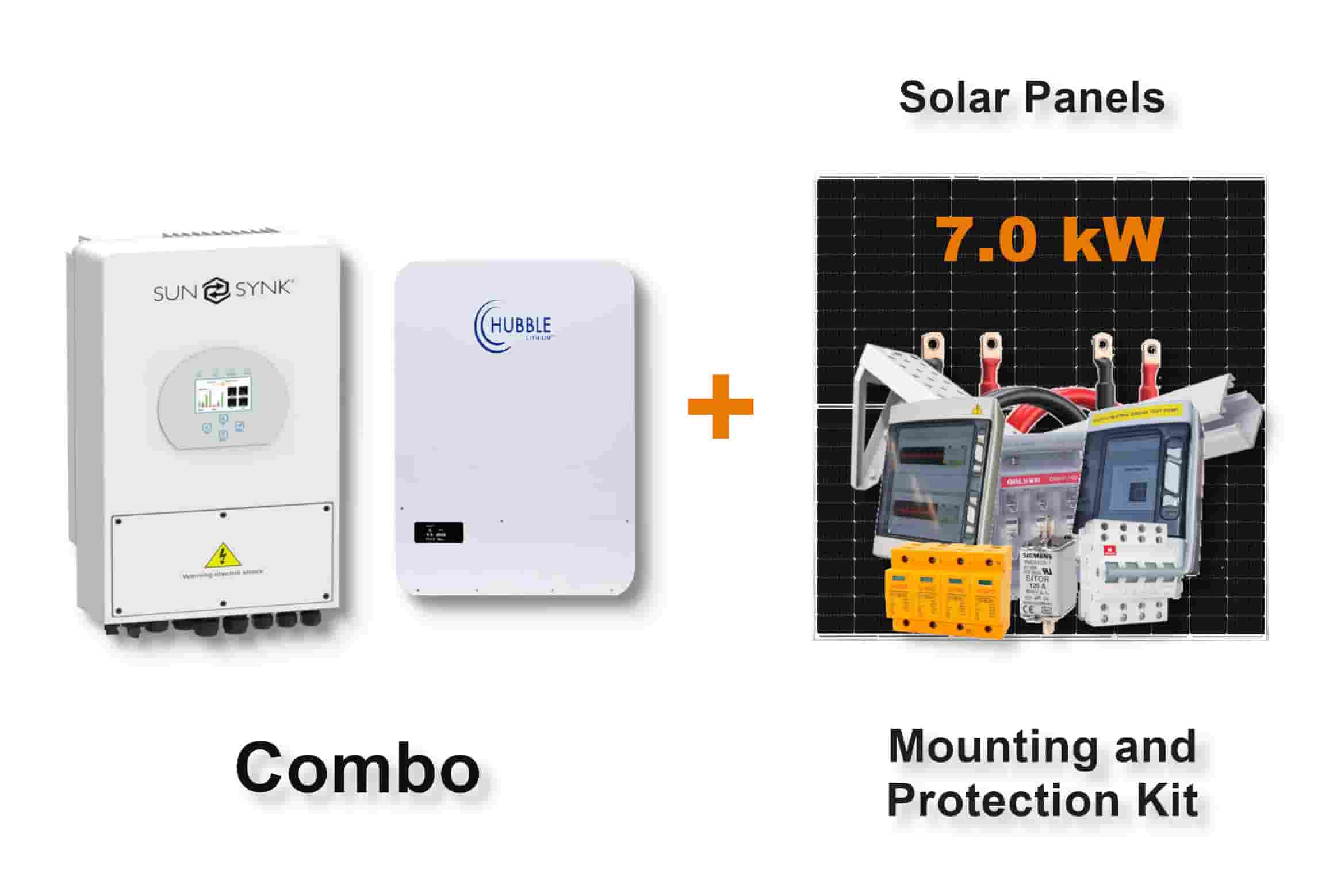 5.0 kW SUNSYNK Hybrid - HUBBLE Combo, c/w 5.12 kWh Lithium Battery