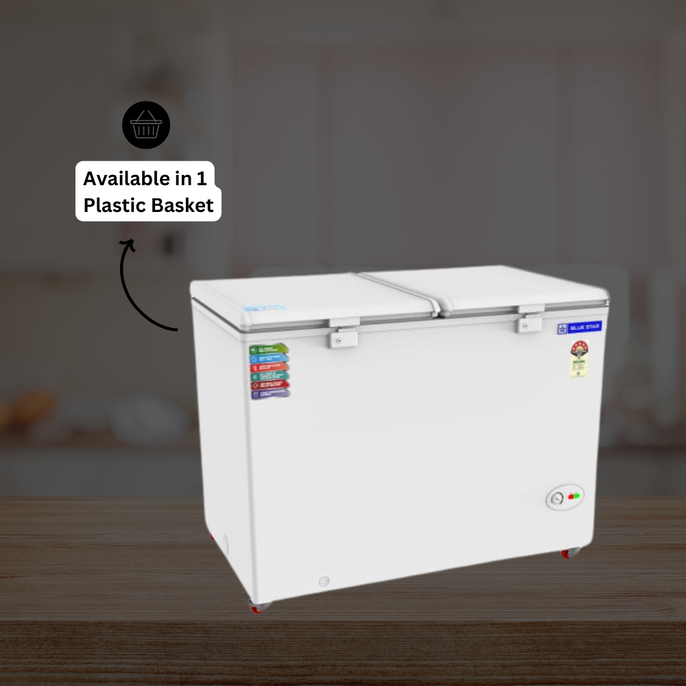 Blue star 400 liter Deep freezer Price with 1 Plastic Baskets.