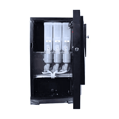 Three-option tea and coffee dispenser, Atlantis Neo series.