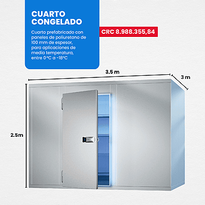 SUMINISTRO E INSTALACIÓN DE CUARTO CONGELADO 3.5m x 3m x 2.5m