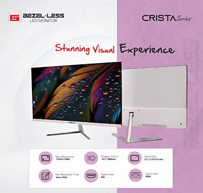 Zebion Monitor 22" Crista Series - Borderless Zebion Monitor 22" Crista Series - Borderless