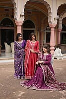 M1202: Beautiful Georgette Squins Embordiary Long Frocks With Duppata