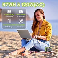Estación de energía portátil de 120 W, generador portátil de 97.6 Wh