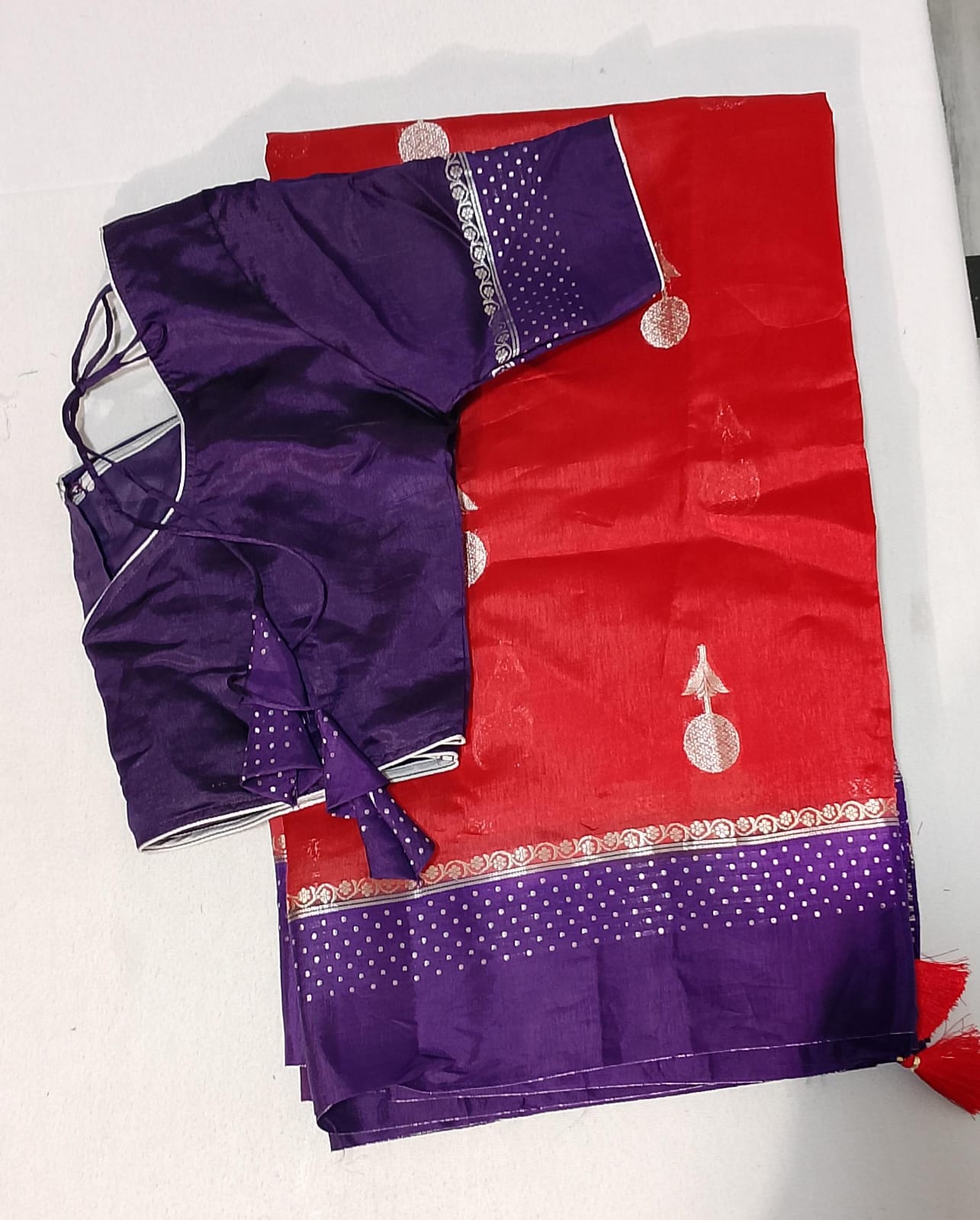 C189: Ready To Ship Beautiful Raw Mango Silk Saree With Stitched Blouse