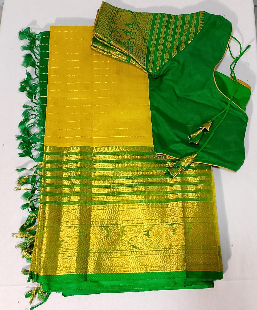 C231: Ready To Ship Beautiful Pure Kuppadam Silk  Saree With Stitched Blouse