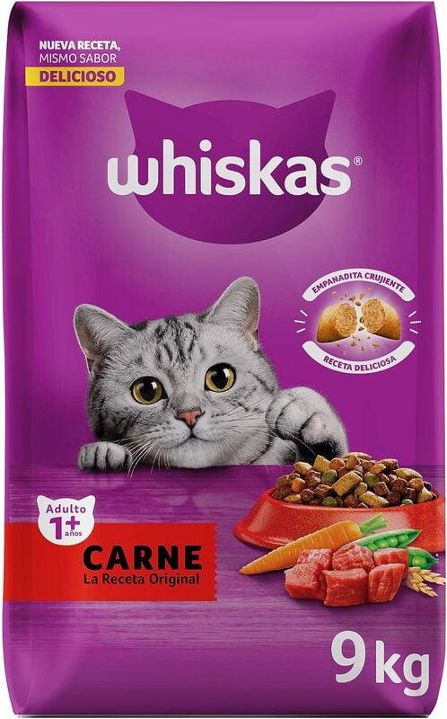 Whiskas - Whiskas Whiskas alimento para Gatos Adultos Sabor Carne Receta Orginal 9Kg Violeta Whiskas - Whiskas Whiskas alimento para Gatos Adultos Sabor Carne Receta Orginal 9Kg Violeta