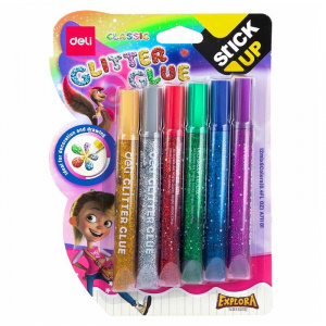 DELI A71101 GLITTER GLUE 12ML 6 COLORS DELI A71101 GLITTER GLUE 12ML 6 COLORS