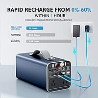 Estación de energía portátil de 300 W, de 299.7 Wh con salida de CA