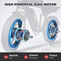 SAMEBIKE Bicicleta eléctrica de 2000 W/4000 W para adultos