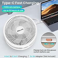 Belife Ventilador portátil X10, ventilador oscilante inalámbrico