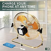 Ventilador de piso recargable solar portátil de 14 pulgadas, 15600 mAh 20 W, ventilador de panel solar alimentado por batería para campamento al aire libre, inclinación de 360°