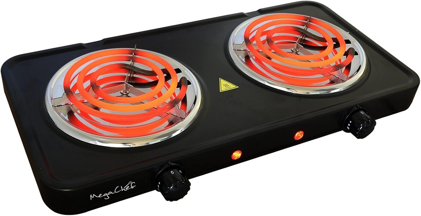 MegaChef Eléctrica Fácilmente Portátil Ultra Ligero Doble MegaChef Eléctrica Fácilmente Portátil Ultra Ligero Doble